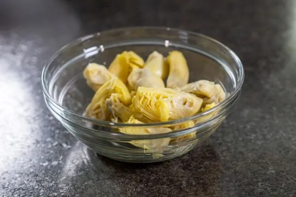 Studio macro photograph of artichoke hearts