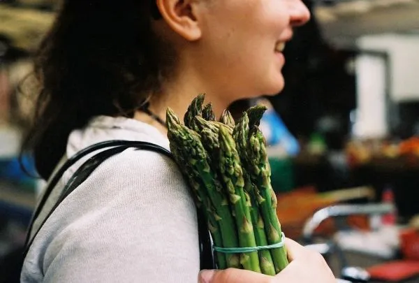Studio macro photograph of asparagus