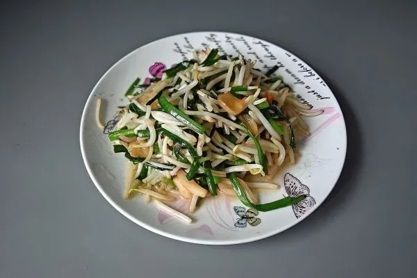 Studio macro photograph of bean sprouts