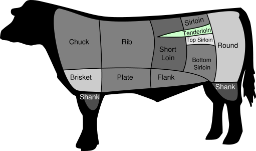 Studio macro photograph of beef tenderloin