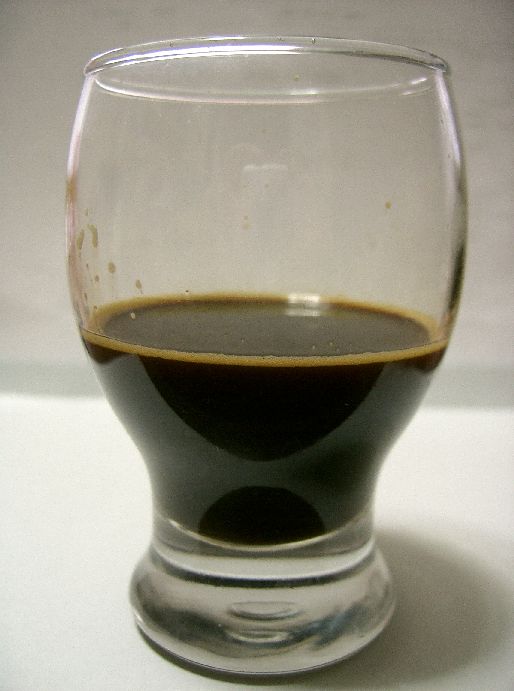 Studio macro photograph of black vinegar