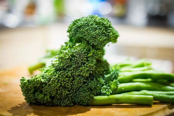 Studio macro photograph of broccolini