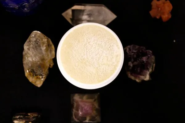 Studio macro photograph of cacao butter