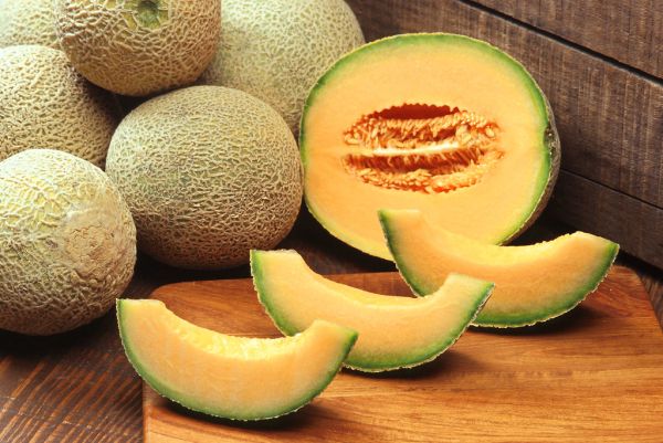 Studio macro photograph of cantaloupe