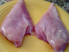 Studio macro photograph of chicken breast