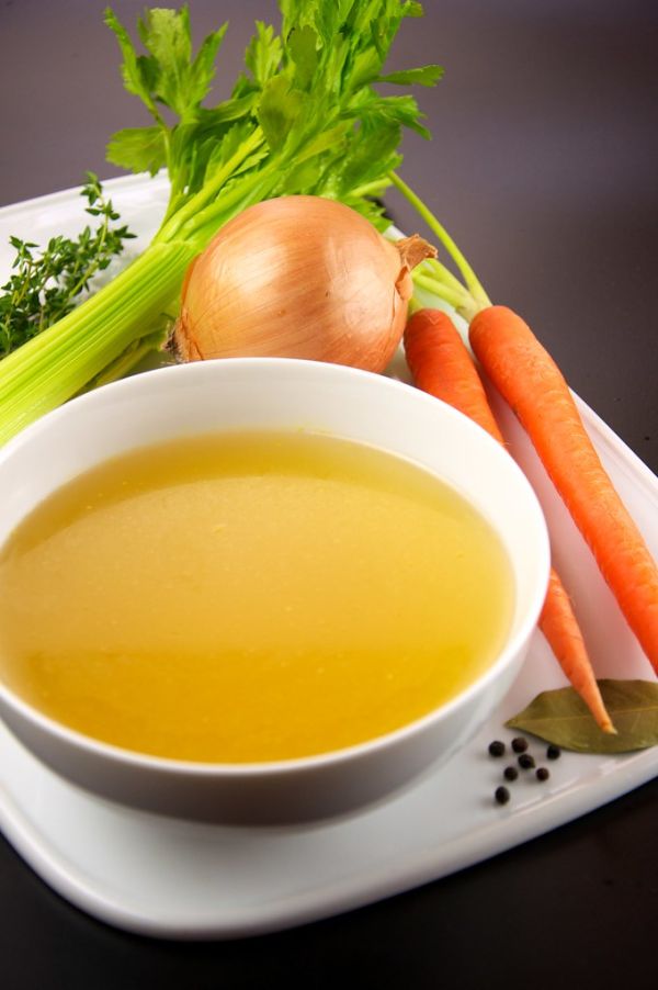 Studio macro photograph of chicken stock