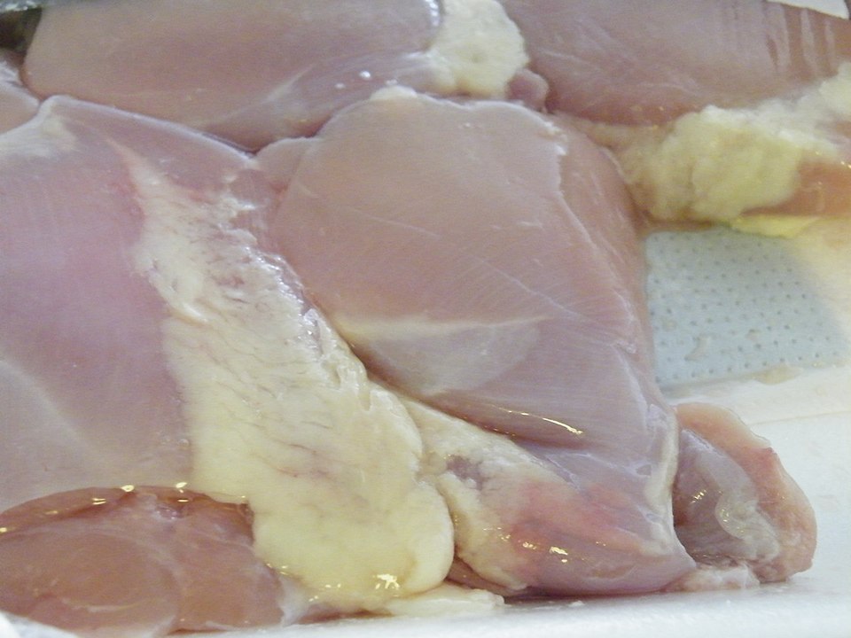 Studio macro photograph of chicken thigh