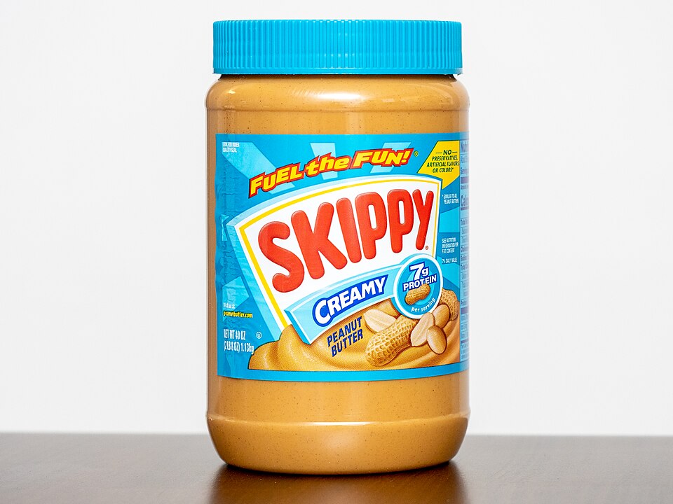 Studio macro photograph of creamy peanut butter