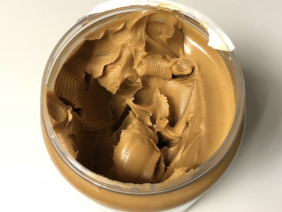 Studio macro photograph of crunchy peanut butter