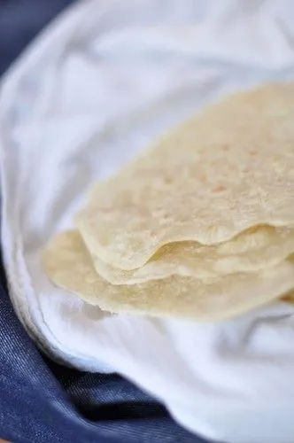 Studio macro photograph of flour tortillas