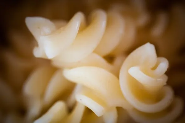 Studio macro photograph of fusilli