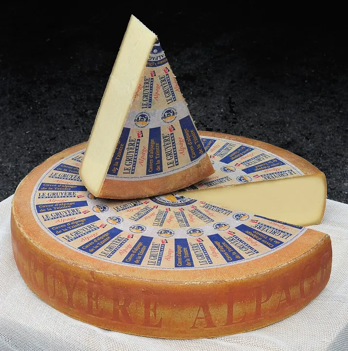 Studio macro photograph of gruyère cheese
