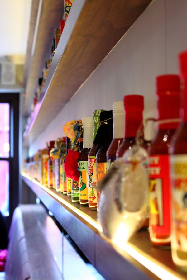 Studio macro photograph of hot sauce