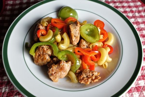 Studio macro photograph of italian sausage