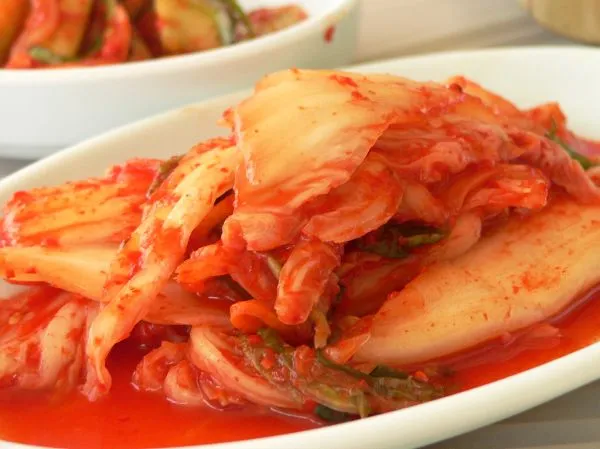 Studio macro photograph of kimchi