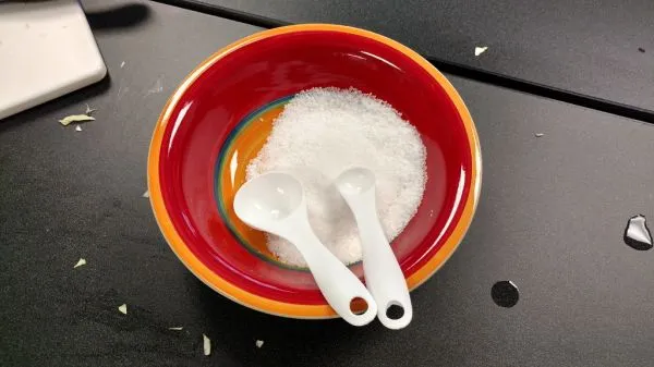 Studio macro photograph of kosher salt