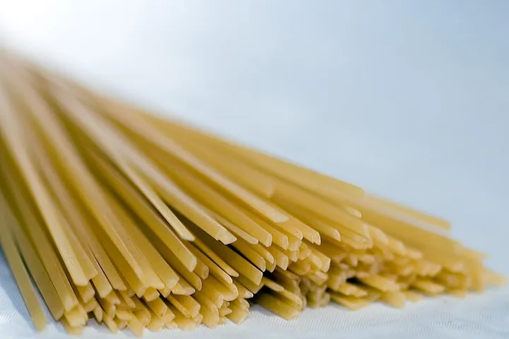 Studio macro photograph of linguine