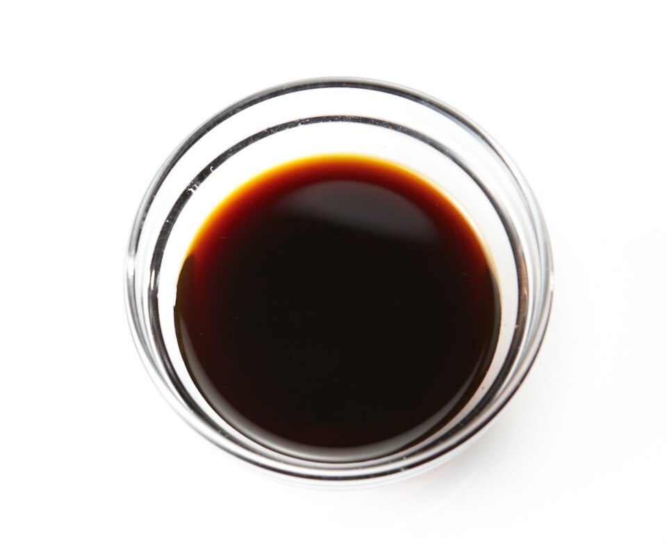 Studio macro photograph of low-sodium soy sauce
