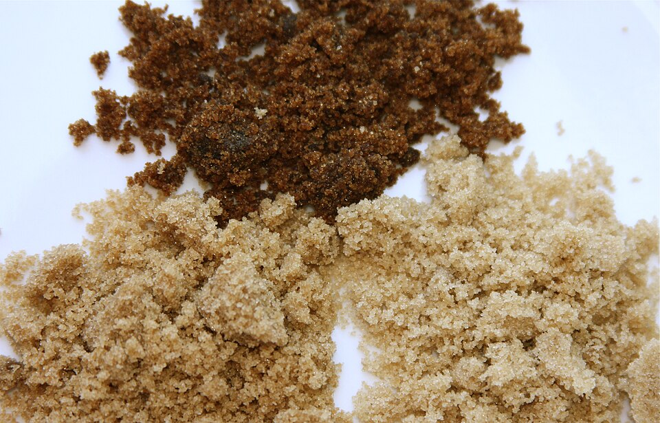 Studio macro photograph of muscovado sugar