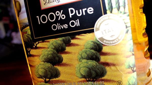 Studio macro photograph of olive oil