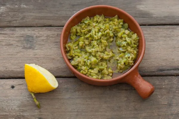 Studio macro photograph of olive tapenade