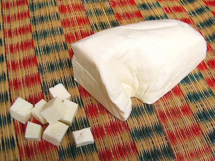 Studio macro photograph of paneer