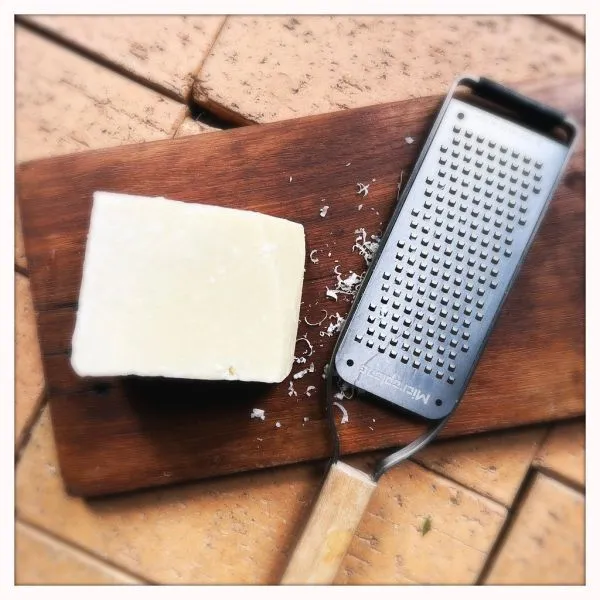 Studio macro photograph of pecorino romano