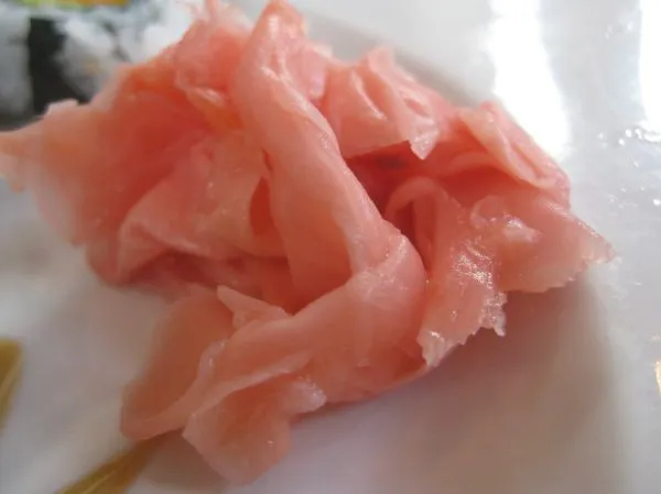 Studio macro photograph of pickled ginger