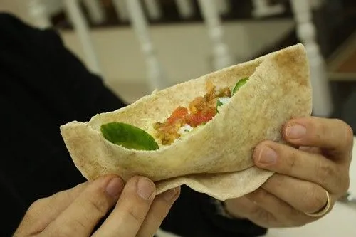 Studio macro photograph of pita bread