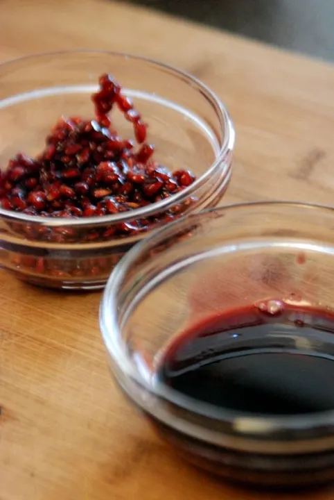 Studio macro photograph of pomegranate molasses