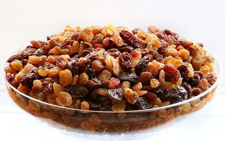 Studio macro photograph of raisin