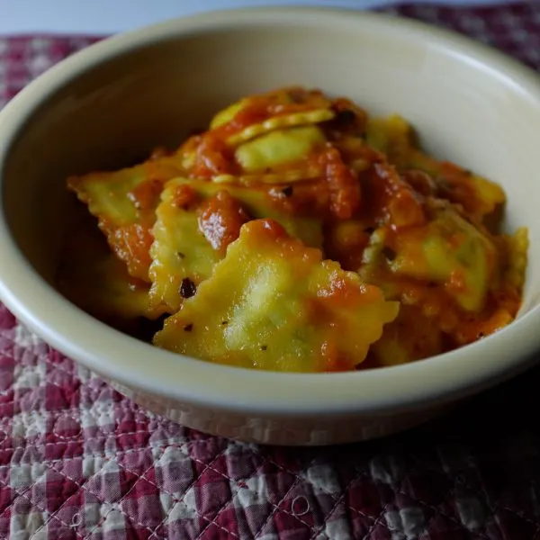 Studio macro photograph of ravioli