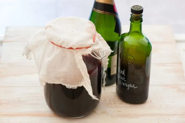 Studio macro photograph of red wine vinegar