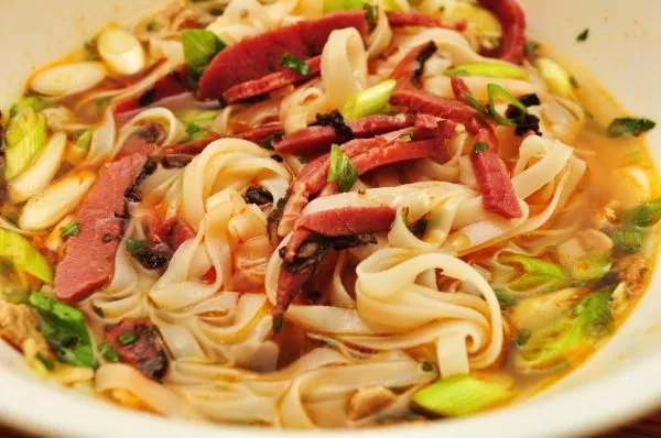 Studio macro photograph of rice noodles