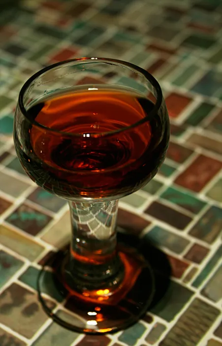 Studio macro photograph of rum