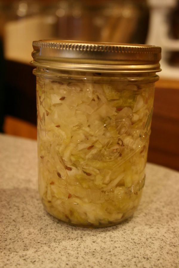 Studio macro photograph of sauerkraut