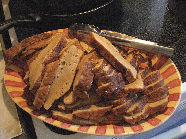 Studio macro photograph of seitan
