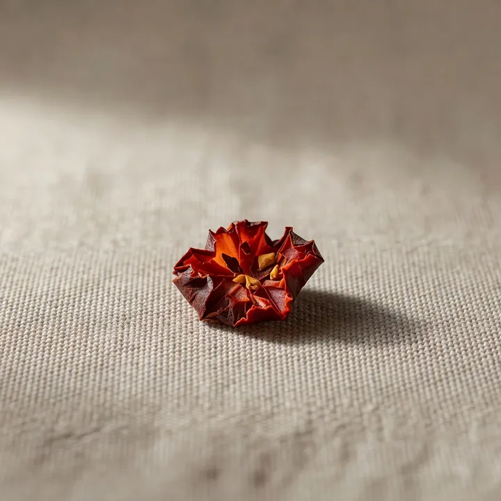 Studio macro photograph of sichuan chili flake