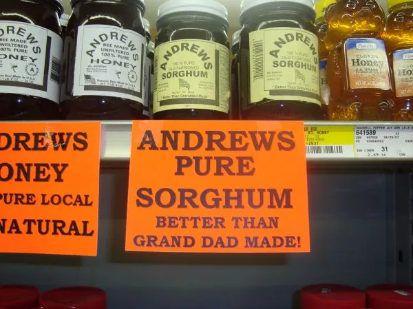 Studio macro photograph of sorghum syrup