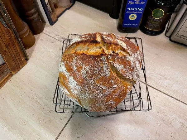 Studio macro photograph of sourdough loaf
