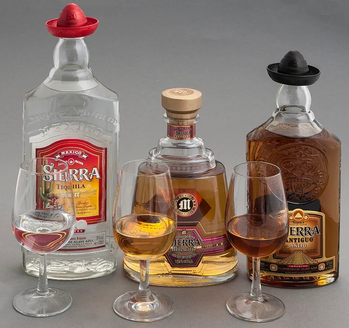 Studio macro photograph of tequila