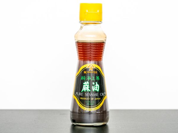 Studio macro photograph of toasted sesame oil