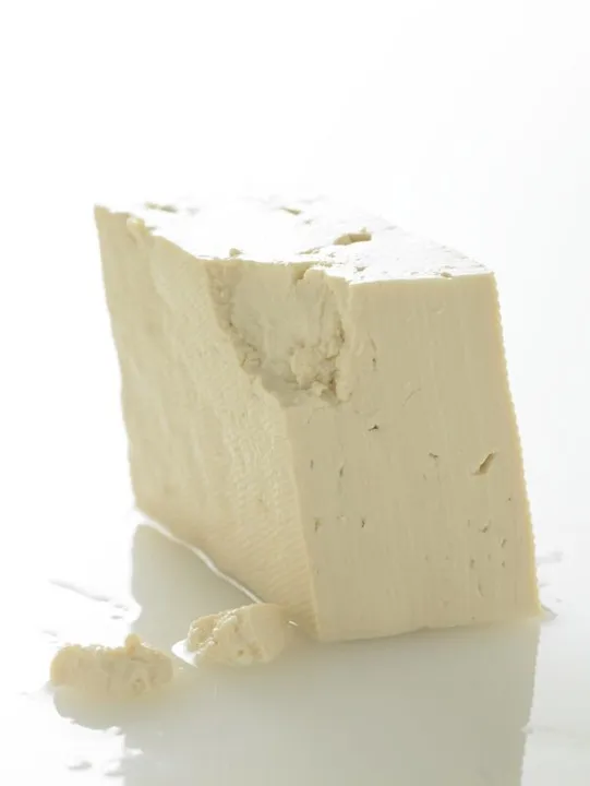 Studio macro photograph of tofu