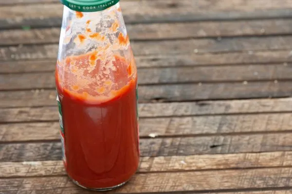 Studio macro photograph of tomato passata