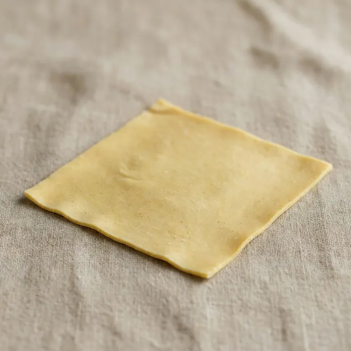 Studio macro photograph of vegan lasagna sheet