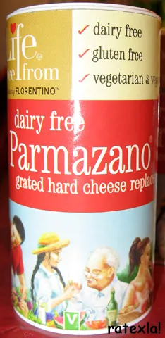 Studio macro photograph of vegan parmesan