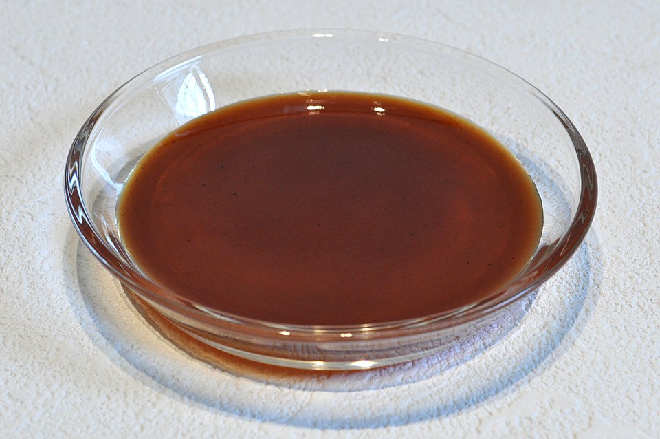Studio macro photograph of worcestershire sauce